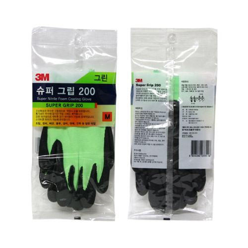 3M 수퍼그립 작업용 산업용 칼라 장갑 (200)