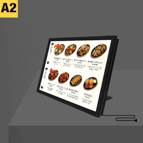 A2 매장가격표 POP 꽂이 안내판 미니 메뉴판 광고판 (테이블용 LED라이트패널)