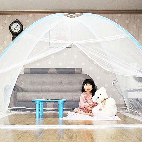 원터치 모기장 텐트 싱글 슈퍼싱글 침대 3 - 4 인용 (180x200)