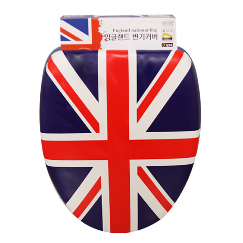 잉글랜드 국기 소프트 변기 커버 교체 업소용 가정용 (O자형) 특대형 화이트