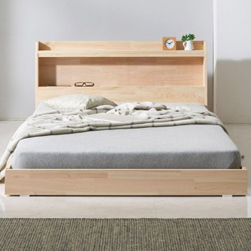 LED헤드 편백나무 저상형 낮은 좁은방 슈퍼싱글 침대 프레임